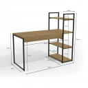  Mesa para escritório Kappesberg 3 prateleiras LI010 Freijó/Preto
