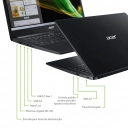 Notebook Acer Celeron N4020 Windows 11 Home 4GB 128GB 15.6 Full HD Preto
