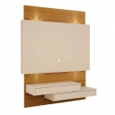 Painel Para Tv Dalla Costa TB120L 2 Gavetas Luz Led Off White Freijó