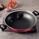 Panela Wok Loreto 28cm 3,3L Revestimento Antiaderente Tramontina Vermelha