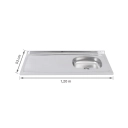 Pia de cozinha Ghel Plus em Inox 120x53 com cuba Direita