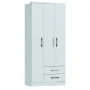 Roupeiro Moscou 4300A 3 Portas e 2 Gavetas Castro Branco Line
