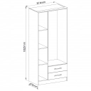 Roupeiro Moscou 4300A 3 Portas e 2 Gavetas Castro Branco Line