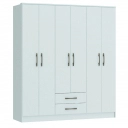 Roupeiro Pequim 6 Portas e 2 Gavetas Castro Branco Line