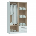Roupeiro Tóquio 4400A 4 Portas e 2 Gavetas Castro Branco Line