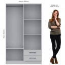 Roupeiro Tóquio 4400A 4 Portas e 2 Gavetas Castro Branco Line