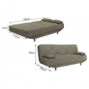 Sofá Cama 3 Lugares Reclinável Arte Cúbica Georgia AC109 Dobrável Marrom  T4203