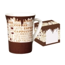 Xícara de café Class Home 330ml 922 Branco e marrom
